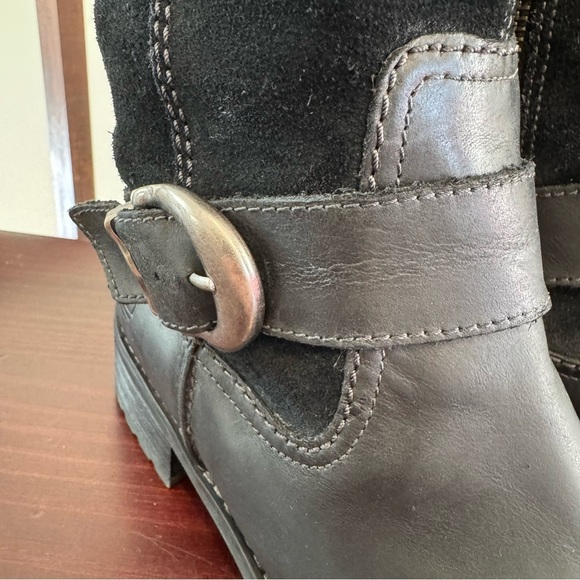 Timberland Bethel Black Leather Suede tall low heeled riding boots 7.5 - Picture 7 of 16